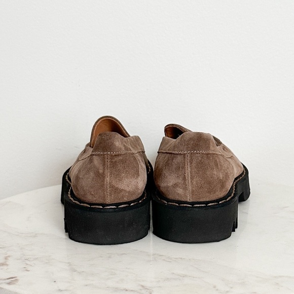 NEW AQUATALIA Hayley Water Resistant Platform Loafers Suede Taupe Size 10.5 - Picture 5 of 7